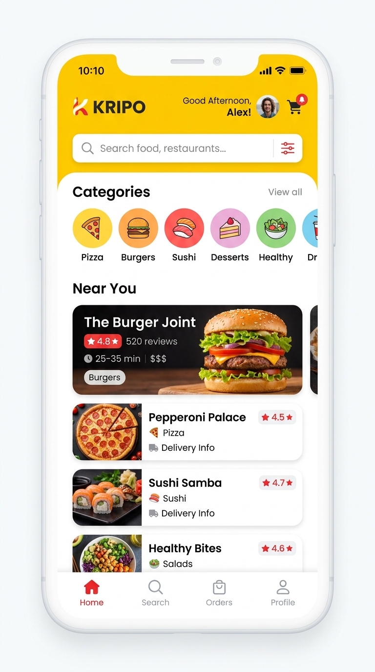 KRIPO Mobile App Mockup Screen
